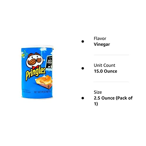 Pringle Med Salt & Vinegar 2.5 Oz - Pack of 6