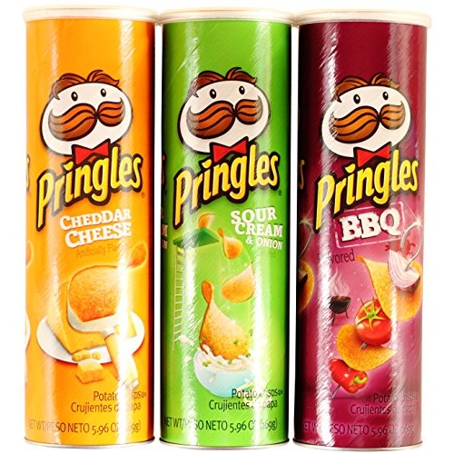 Pringles Potato Chips Variety Bundle: 1 Cheddar Cheese 5.96Oz,