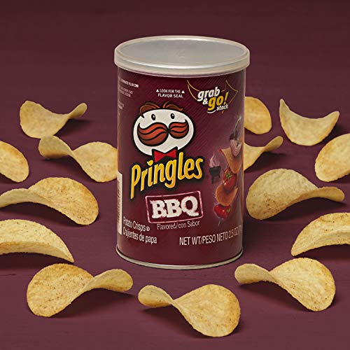 Pringles Potato Crisps Chips, Bbq Flavored, Grab And Go, 2.5 Oz Can