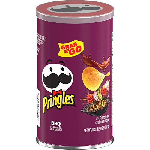 Pringles Potato Crisps Chips, Bbq Flavored, Grab And Go, 2.5 Oz