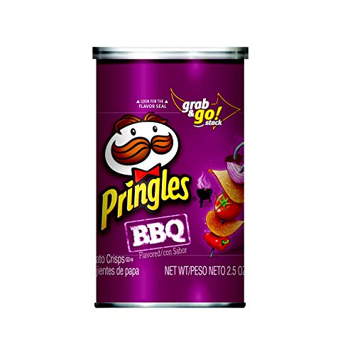 Pringles Potato Crisps Chips, Bbq Flavored, Grab And Go, 2.5 Oz Can