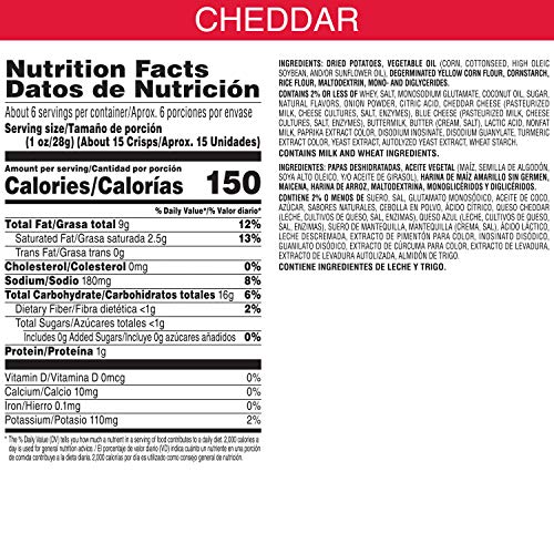 Pringles Potato Crisps Chips, Cheddar Cheese Flavored, 5.5 Oz Can