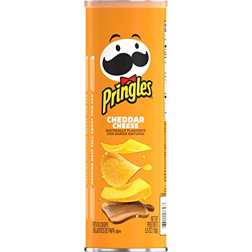 Pringles Potato Crisps Chips, Cheddar Cheese Flavored, 5.5 Oz Can