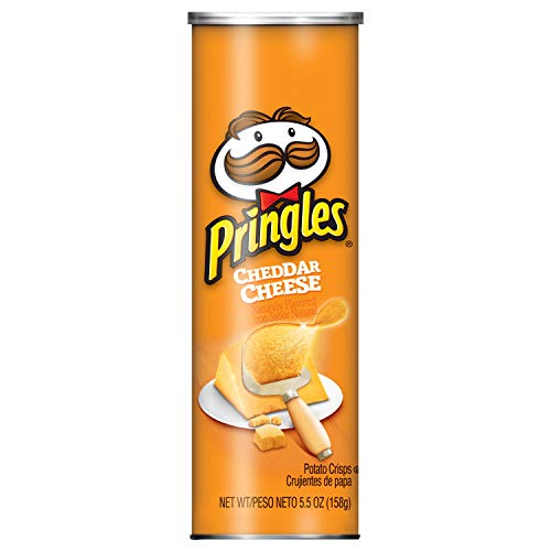 Pringles Potato Crisps Chips, Cheddar Cheese Flavored, 5.5 Oz Can