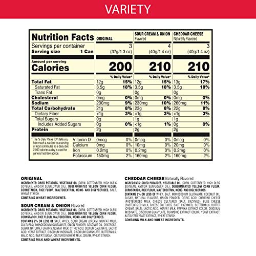 Pringles Potato Crisps Chips, Flavored Variety Pack, Original, C