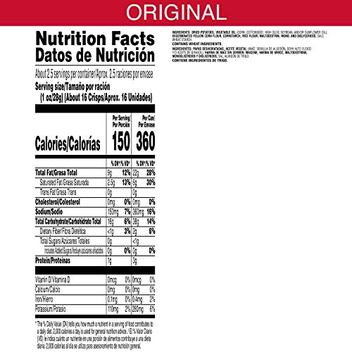 Pringles Potato Crisps Chips, Original, 2.3Oz 12 Count