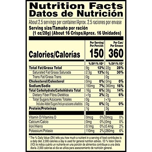 Pringles Potato Crisps Chips, Original, 2.3Oz 12 Count