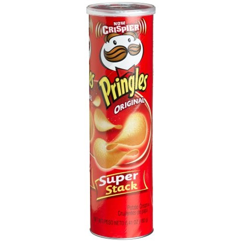 Pringles Potato Crisps Super Stack, Original, 6.41-Ounce Tubes