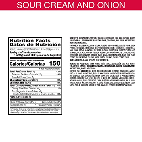 Pringles Scorchin Potato Crisps Chips, Sour Cream and Onion, Fi...