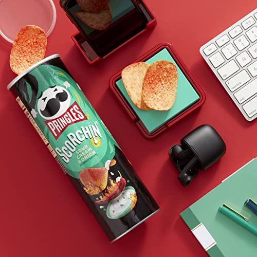 Pringles Scorchin Potato Crisps Chips, Sour Cream and Onion, Fi...