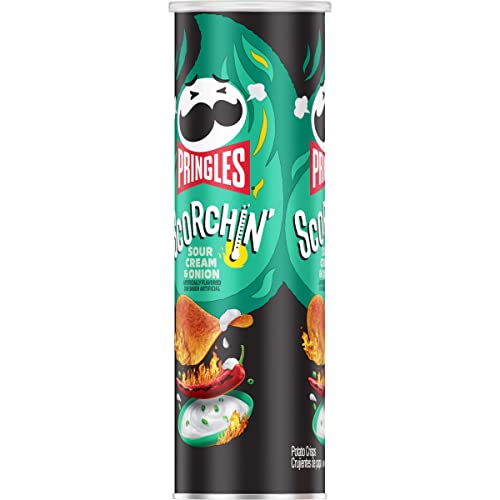 Pringles Scorchin Potato Crisps Chips, Sour Cream and Onion, Fi...