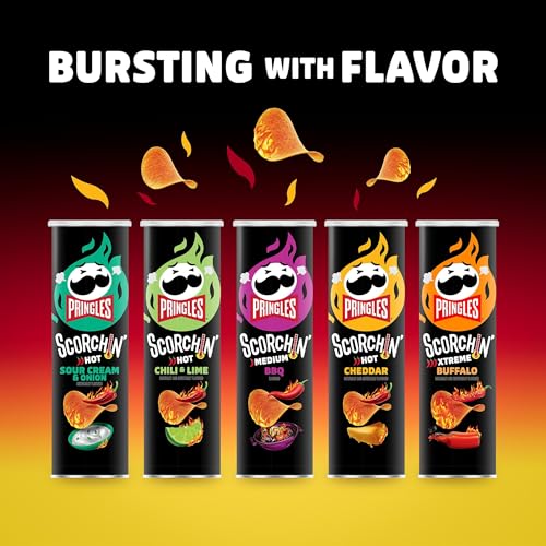 Pringles Scorchin Potato Crisps Chips, Spicy Snacks, On-the-Go ...