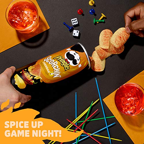Pringles Scorchin Potato Crisps Spicy Chips, Cheddar, Fiery And