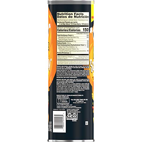 Pringles Scorchin Potato Crisps Spicy Chips, Cheddar, Fiery And