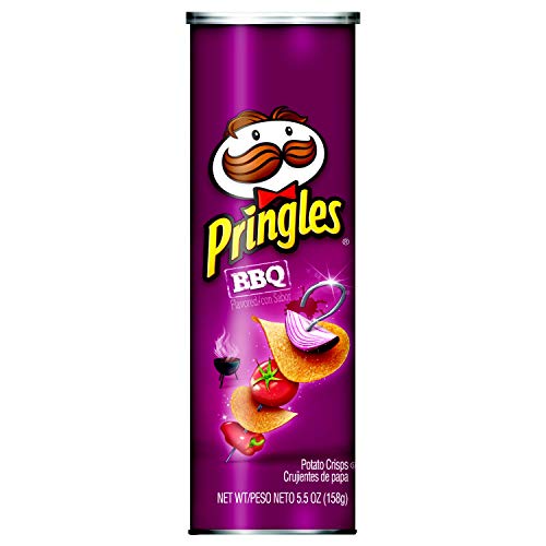 Pringles Snack Stacks Potato Crisps Chips, Bbq Flavored, 5.5 Oz Can