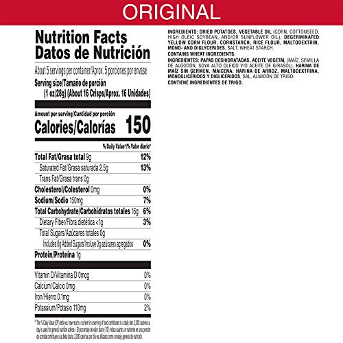 Pringles The Original Potato Crisps - 5.2 Oz Can