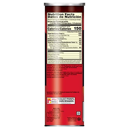 Pringles Wavy, Potato Crisps Chips, Classic Salted, 4.5Oz Can