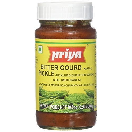 Priya Bittergourd Karela Pickle 10.6 Oz 300 Gm With Garlic,