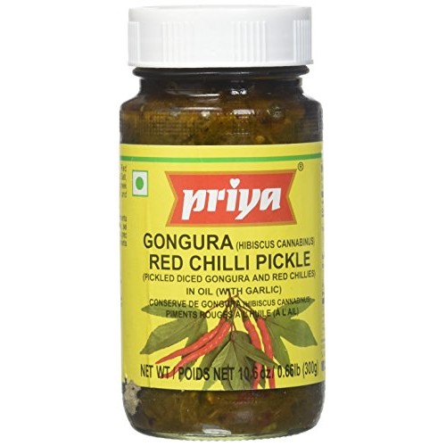 Priya, Gongura Red Chilli Pickle Hibiscus Cannabinus Pickle, 3