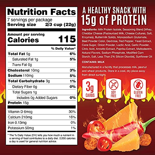 Flaming Hot High Protein Keto Puffs, Crunchy Flamin Healthy Snac