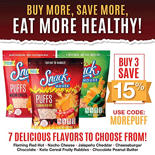 Flaming Hot High Protein Keto Puffs, Crunchy Flamin Healthy Snac
