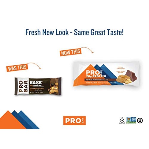 Probar - Base Protein Bar, Peanut Butter Chocolate, Non-Gmo, Glu