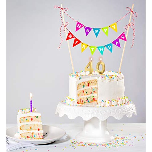 Procest 40Th Gold Birthday Candles, Number Candles For Birthday,