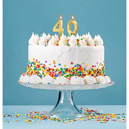 Procest 40Th Gold Birthday Candles, Number Candles For Birthday,