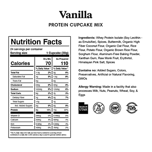 ProDough High Protein- Gluten Free Cupcake Mix, Low Carb, 13g of...