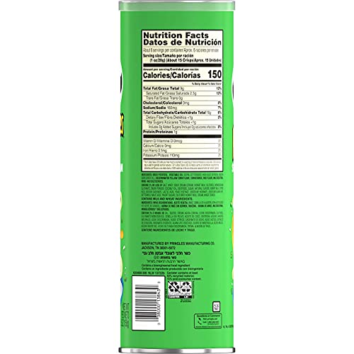 Pringles Sour Cream & Onion Potato Crisps Large, 5.5 Oz, Count 1...