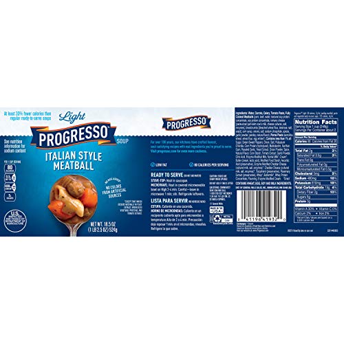 Progresso Low Fat Light Italian Style Meatball Soup 18.5 Oz Can
