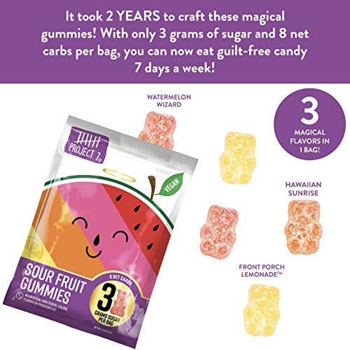 Project 7 Low Sugar Sour Fruit Vegan Gummy Bears – Keto-Friendly