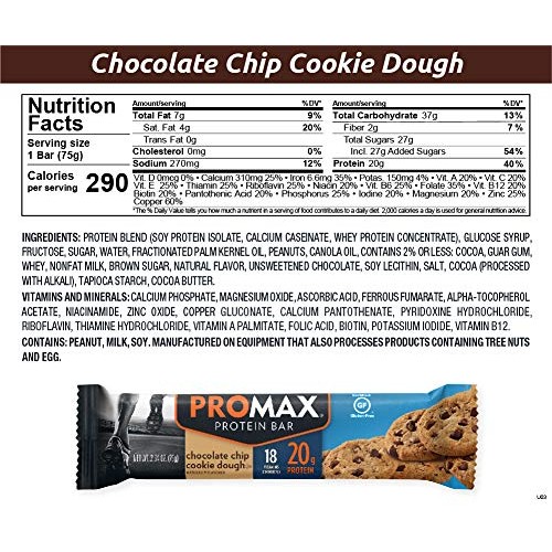 Promax Chocolate Chip Cookie Dough, 20G High Protein, No Artific