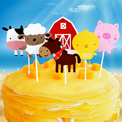 36 Pcs Farm Animal Theme Cupcake Topper Cake Picks Decoration Fo