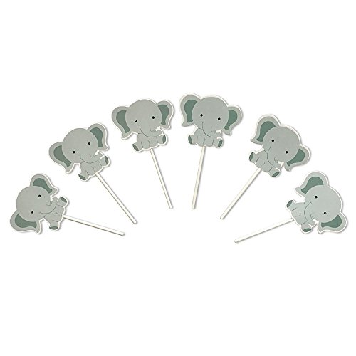 Cute Baby Elephant Cake Cupcake Toppers For Birthday Wedding Bab