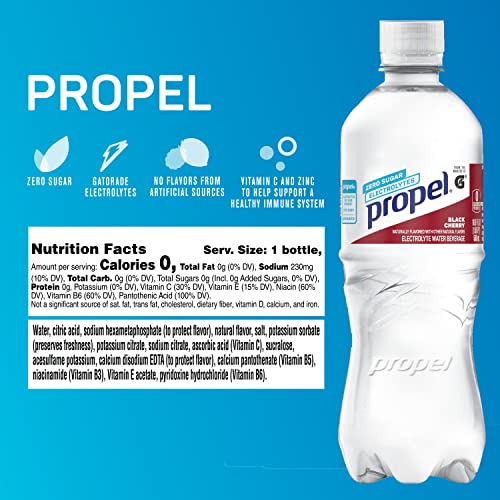 Propel Black Cherry, Zero Calorie Sports Drinking Water With Ele
