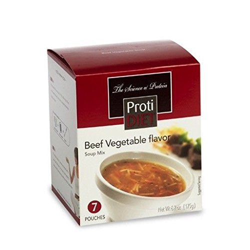 Protidiet Beef Vegetable Soup Mix 7 Pouches Of 0.882 Oz, Net 6.