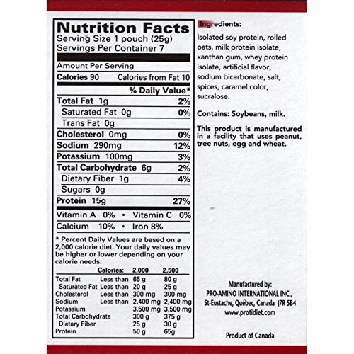 Protidiet High Protein Apple Cinnamon Oatmeal, 15G Protein, Low