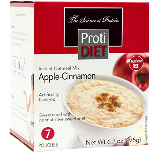 Protidiet High Protein Apple Cinnamon Oatmeal, 15G Protein, Low