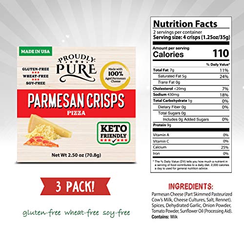 Keto Snacks Salty Parmesan Cheese Crisps Bread Pizza Pack Of 3