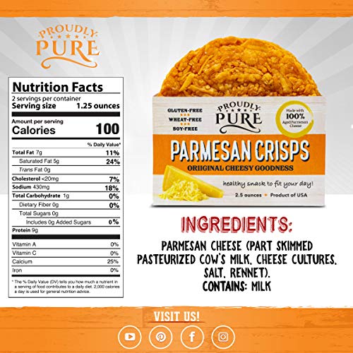 Proudly Pure Parmesan Cheese Crisps - Keto Snacks Zero Carb Crun