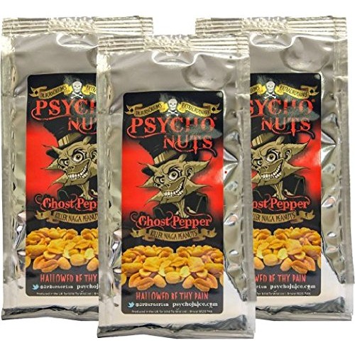 Psycho Nuts - Ghost Pepper Peanuts 3 Pack 3 X 80G Bags