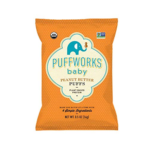 Puffworks Baby Organic Peanut Butter Puffs, Perfect for Early Pe...