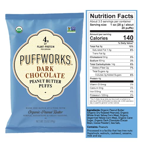 Puffworks Variety Pack Organic Peanut Butter Puffs Original, Da