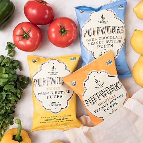 Puffworks Variety Pack Organic Peanut Butter Puffs Original, Da