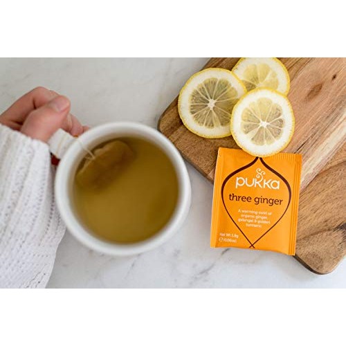 Pukka Three Ginger, Organic Herbal Tea With Galangal &Amp; Turmeric Pukka Three Ginger, Organic Herbal Tea With Galangal &Amp; Turmeric