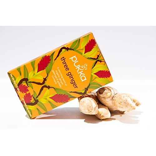 Pukka Three Ginger, Organic Herbal Tea With Galangal &Amp; Turmeric Pukka Three Ginger, Organic Herbal Tea With Galangal &Amp; Turmeric