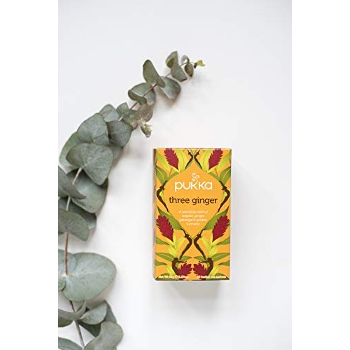 Pukka Three Ginger, Organic Herbal Tea With Galangal &Amp; Turmeric Pukka Three Ginger, Organic Herbal Tea With Galangal &Amp; Turmeric