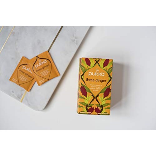 Pukka Three Ginger, Organic Herbal Tea With Galangal &Amp; Turmeric Pukka Three Ginger, Organic Herbal Tea With Galangal &Amp; Turmeric