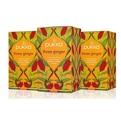 Pukka Three Ginger, Organic Herbal Tea With Galangal &Amp; Turmeric Pukka Three Ginger, Organic Herbal Tea With Galangal &Amp; Turmeric